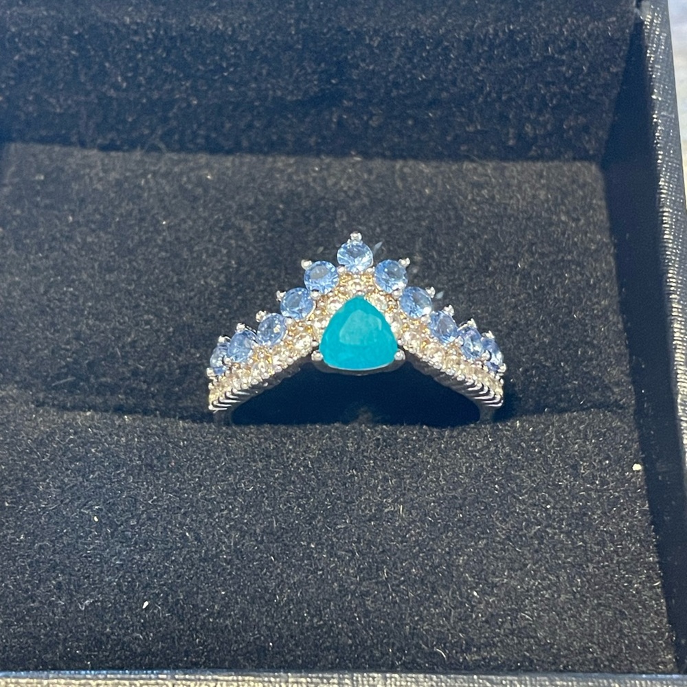 Bomb Party OG Blue Gemstones and CZ Ring